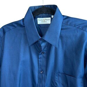 Vintage 80s 90s Blue Academy Awards Clothes Los Angeles Dress Shirt Size 16